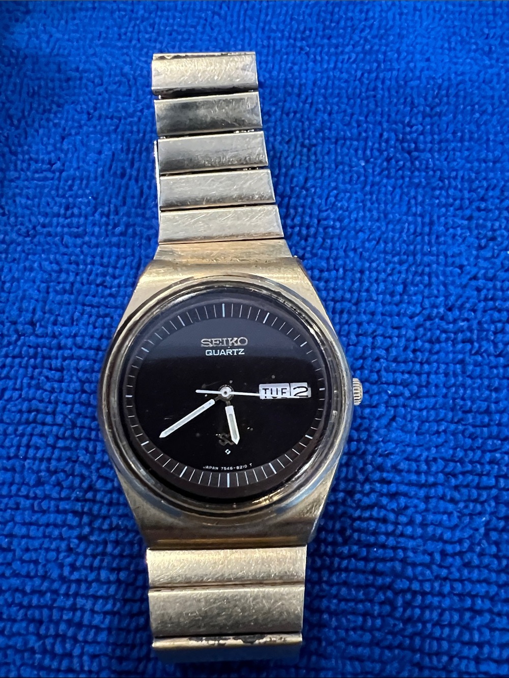 Seiko Gold-Tone Bracelet Watch with Black Dial